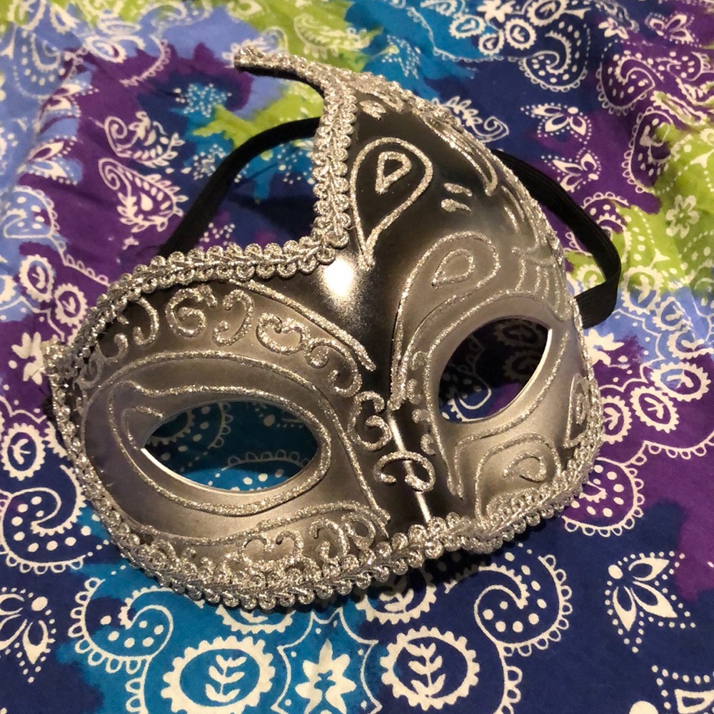 Black & Silver Masquerade style mask